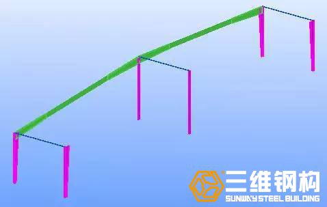 使用雙機抬吊安裝第一榀鋼屋架